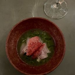 Mabel Gray signature dishes Daily Tasting Menu
Hamachi Crudo
Pork Belly